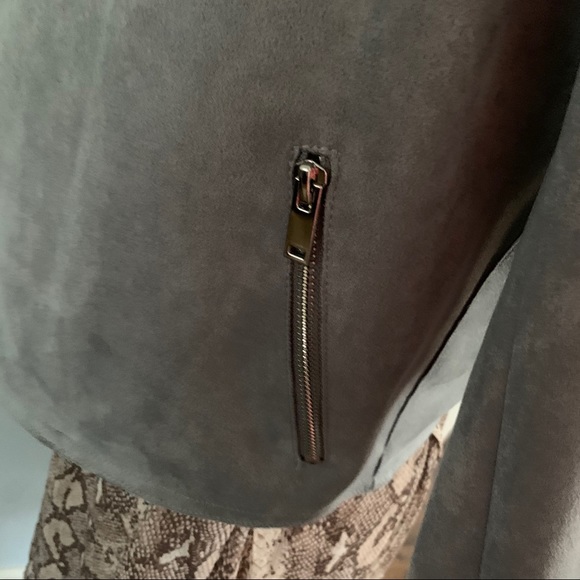 SOLD !!  Anthro faux suede sky blue Expressway moto jacket - Picture 14 of 16